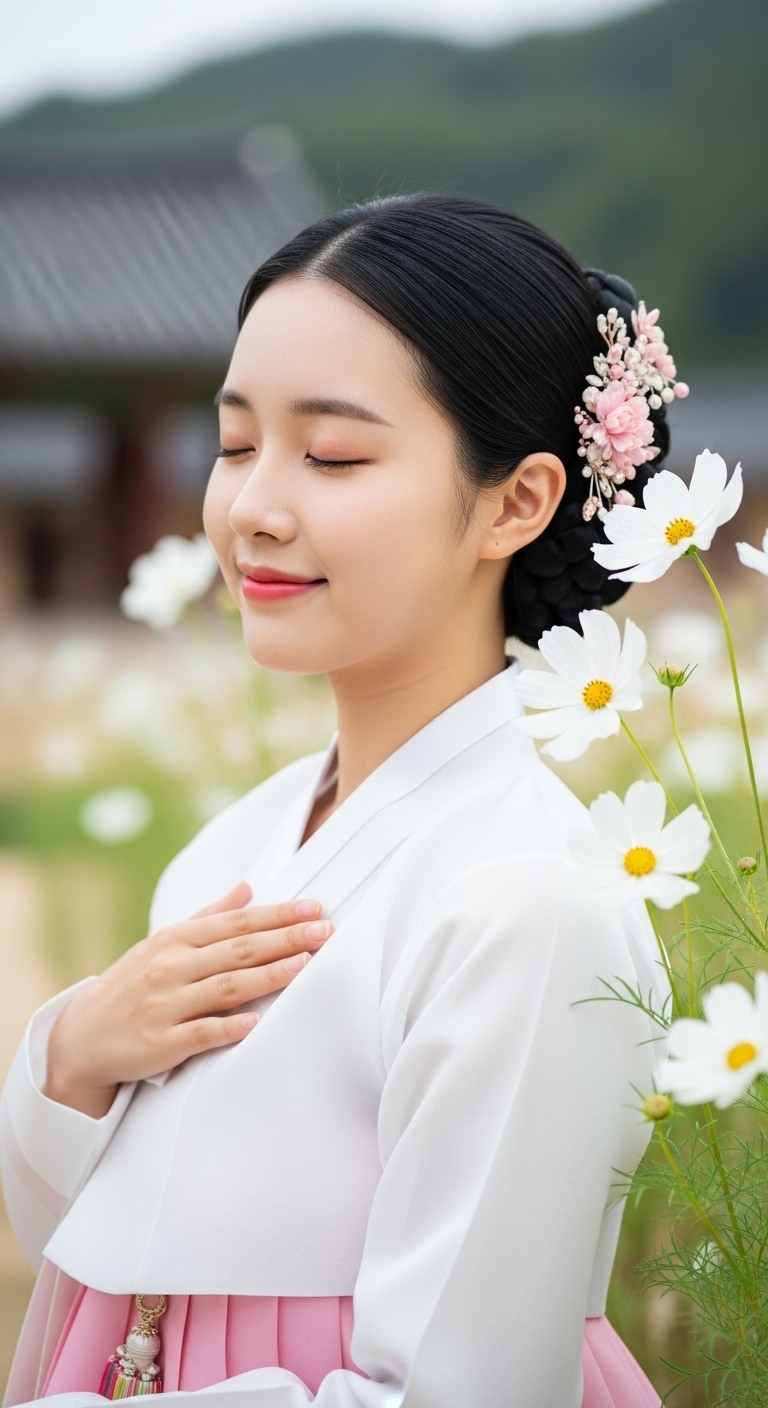 伝統的なデザインの韓服