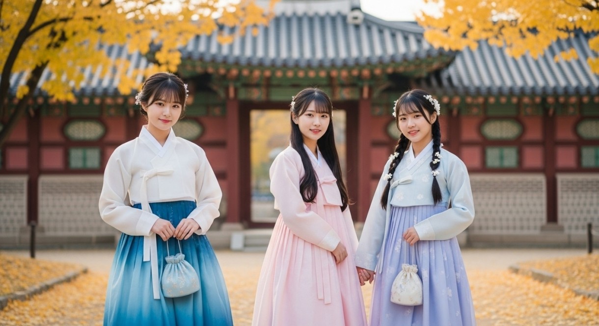 美しい韓服を着た女性