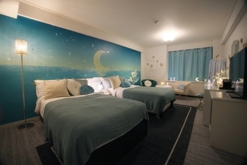 月夜の海をイメージしたCanCam Collaboration Roomの客室